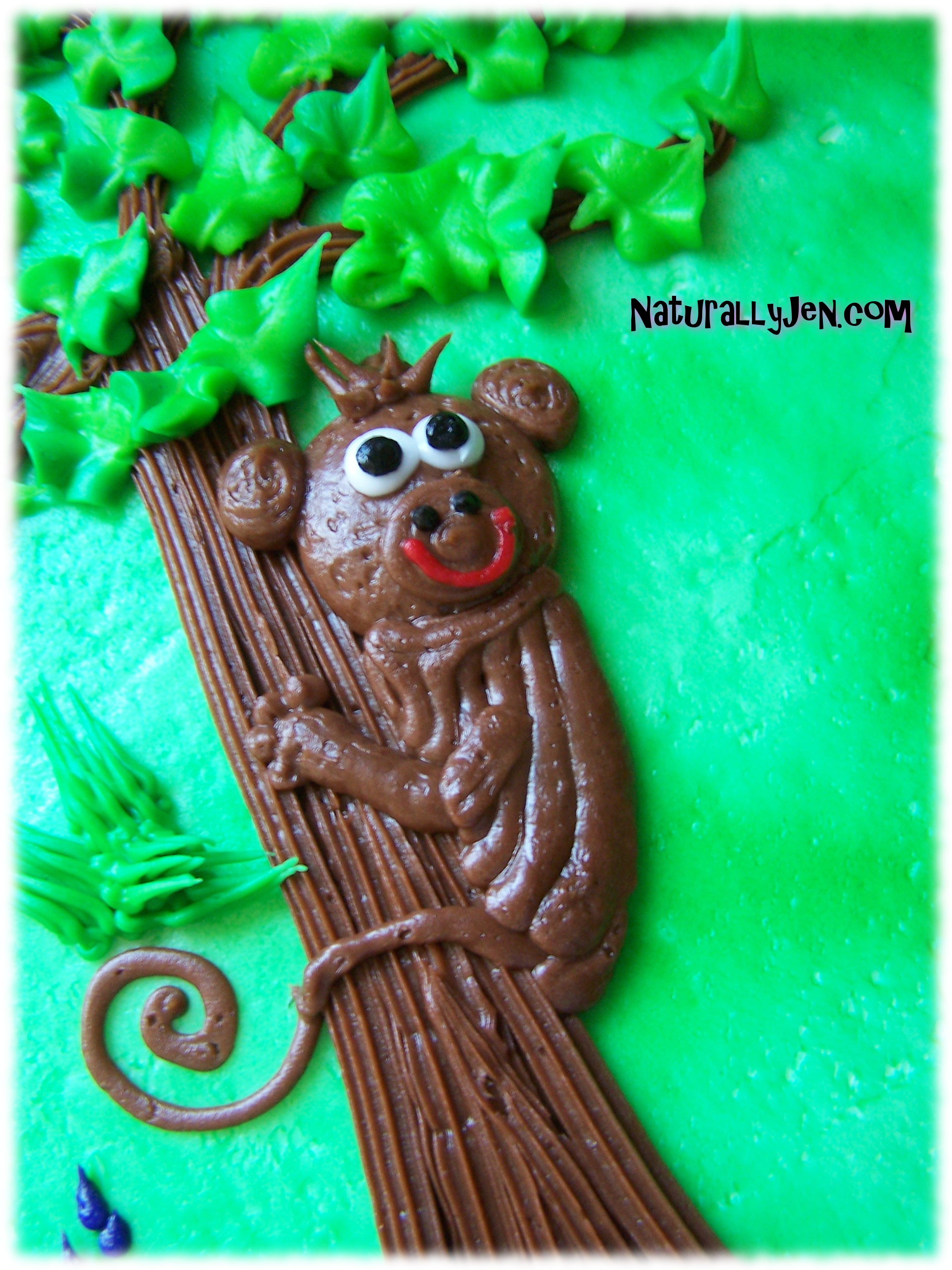 Frosting Monkey on Birthday Cake